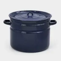 Бак эмалированный, 16 л, d=31.5 см, с крышкой, без декора, синий