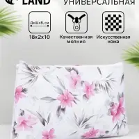 Косметичка-пенал на молнии, плоска, белая