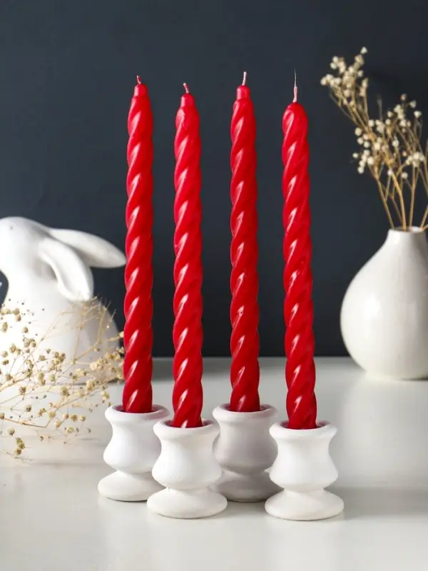 Свечи витые ароматизированные 1,9х24 см (набор 4 шт) 40 гр, 8 ч, вишня Свечи витые ароматизированные 1,9х24 см (набор 4 шт) 40 гр, 8 ч, вишня