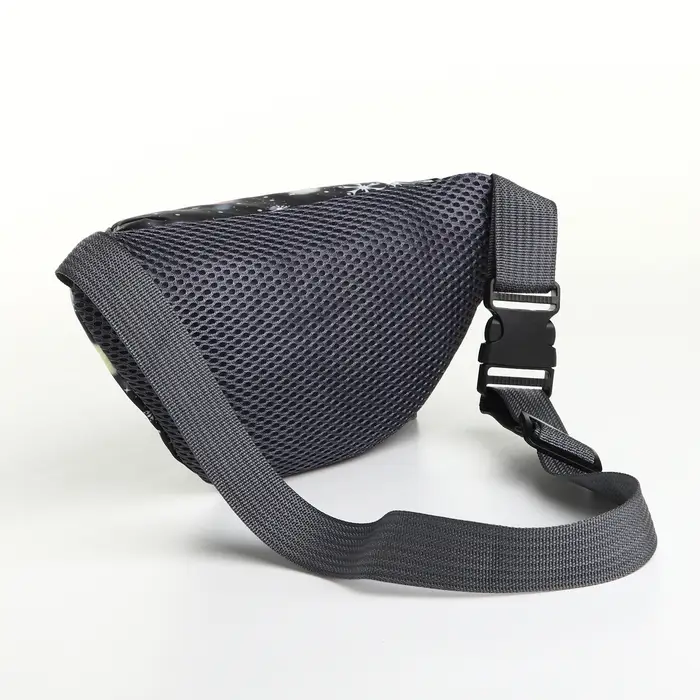 Сумка поясная &laquo;Космос&raquo;, детская, на молнии, чёрная