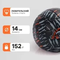 Волейбольный мяч ONLYTOP &laquo;Тигр&raquo;, машинная сшивка, 18 панелей, р. 2, PVC