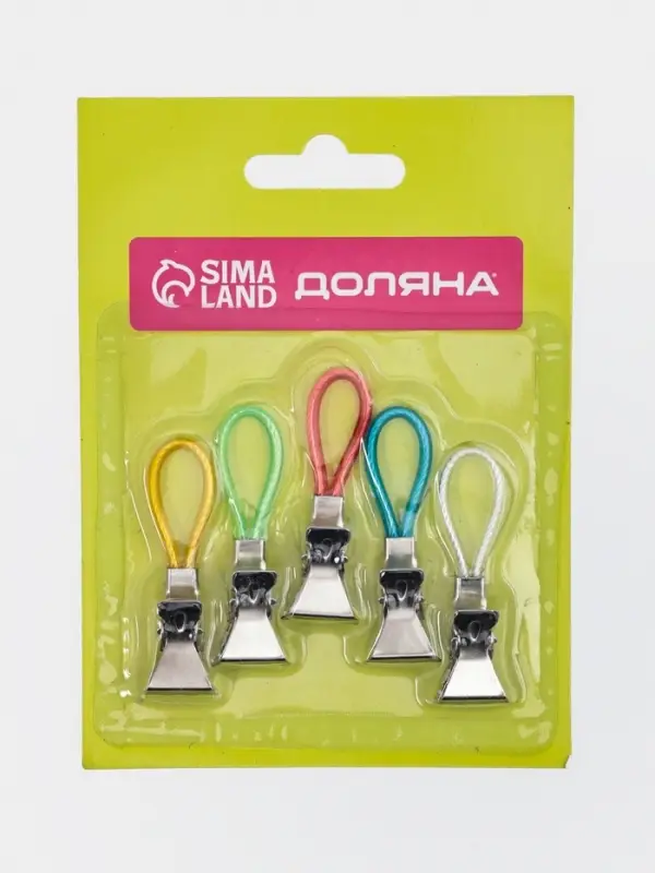 Прищепки универсальные с петелькой Доляна, 5 шт., 5&times;1&times;1.3 см