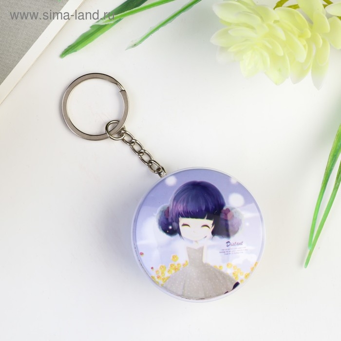 Шкатулка на кольце металл Шкатулка на кольце металл "Девочка с цветами" МИКС 2,1х4,5х4,5 см