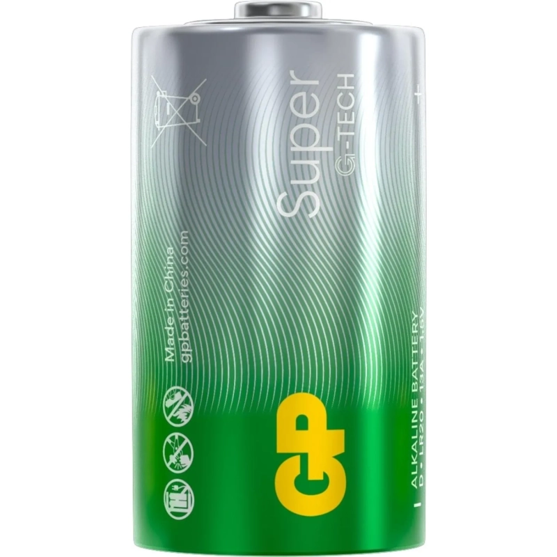 Батарейка GP Super D/LR20/13A алкалин.,GP13A - 2CR2, бл/2