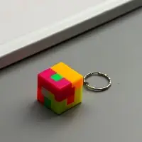 Брелок для ключей на кольце &laquo;Кубик - головоломка&raquo;, пластик, 3.5&times;3.5 см