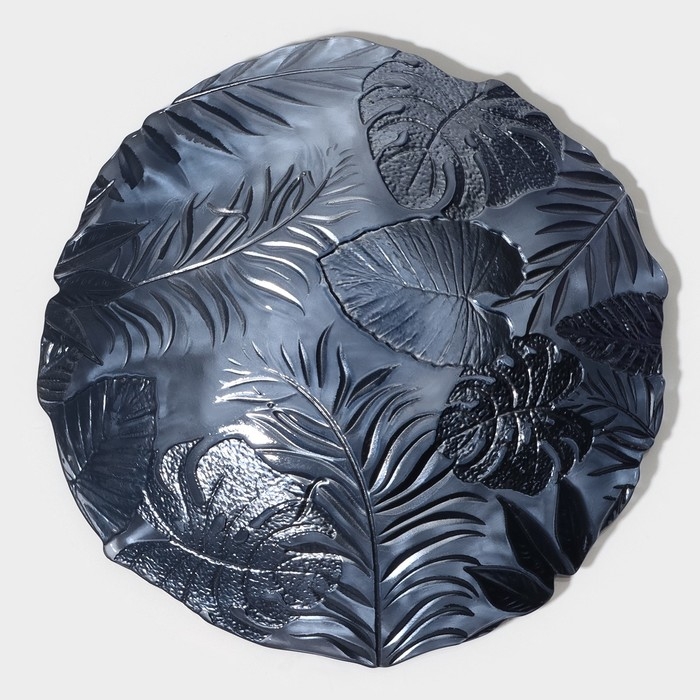 Тарелка стеклянная «Арабис», d=21,5 см, цвет голубой Тарелка стеклянная «Арабис», d=21,5 см, цвет голубой