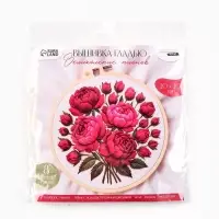 Вышивка гладью 20х20 см "Великолепие пионов"