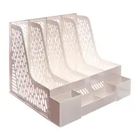 Лоток для бумаг Calligrata, А4, вертикальный, с отделениями для пишущих принадлежностей, 8 отделений, белый