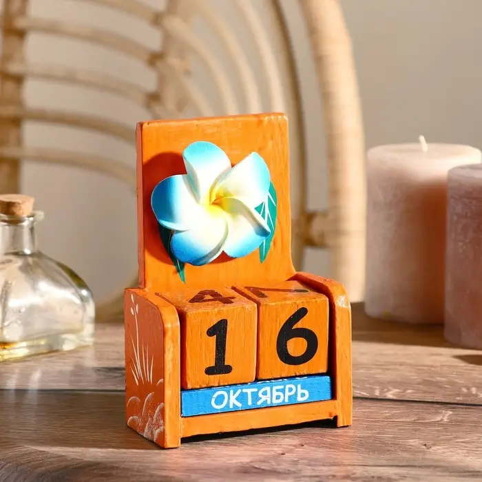 Календарь настольный дерево Календарь настольный дерево "Большой цветок" 10,5х5х15 см