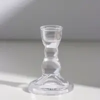 Подсвечник на 1 свечу &laquo;Амфитрита&raquo;, стекло, d=2.2 см, 6.3&times;6.3&times;9 см