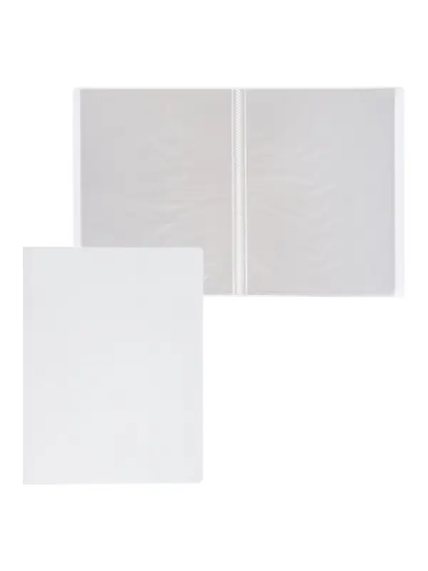 Папка с 20 вкладышами А4, 500 мкм, Calligrata, текстура &laquo;песок&raquo;, белая