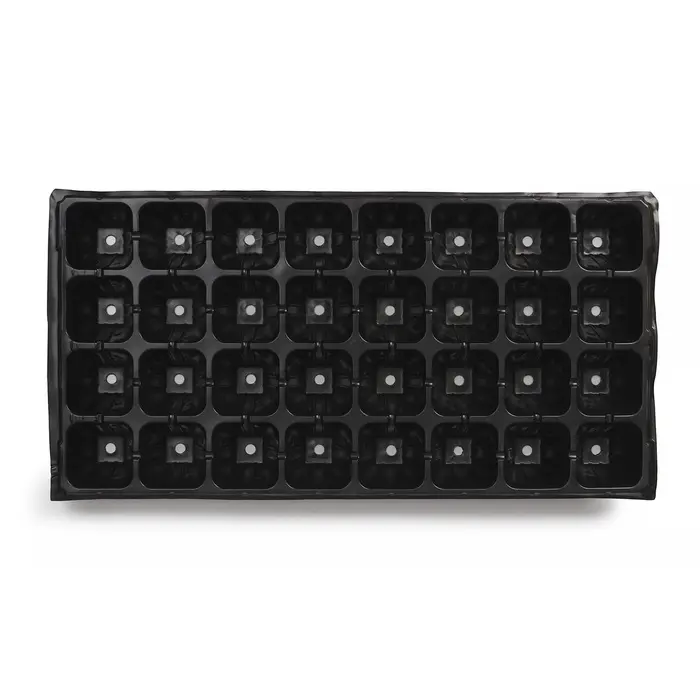 Кассета для рассады, на 32 ячейки, по 110 мл, пластиковая, чёрная, 53.5×27×5.5 см, Greengo