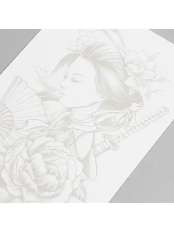 Переводная тату на тело «Гейша с мечом», 18×11 см, МИКС