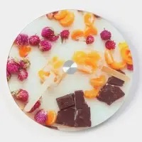 Подставка для торта Доляна &laquo;Фруктовый лёд&raquo;, d=32 см, вращающаяся. стекло, разноцветная