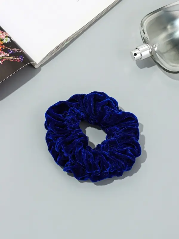 Резинка для волос «Орбита», джемма бархат, 10 см, синяя
