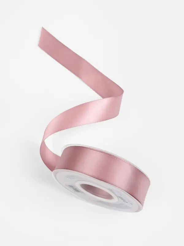 Лента атласная TEIRA, двухсторонняя, 25 мм, 25&plusmn;1 м, нежно-розовая №164