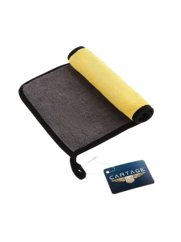 Тряпка для мытья автомобиля CARTAGE, микрофибра, 800 г/м&sup2;, 30&times;20 cм, желто-серая