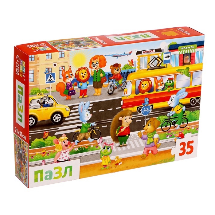 Пазлы «Город зверят», 35 элементов Пазлы «Город зверят», 35 элементов