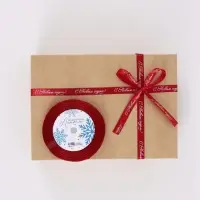 Лента атласная &laquo;С Новым годом!&raquo;, 1 см &times; 23&plusmn;1 м, красная