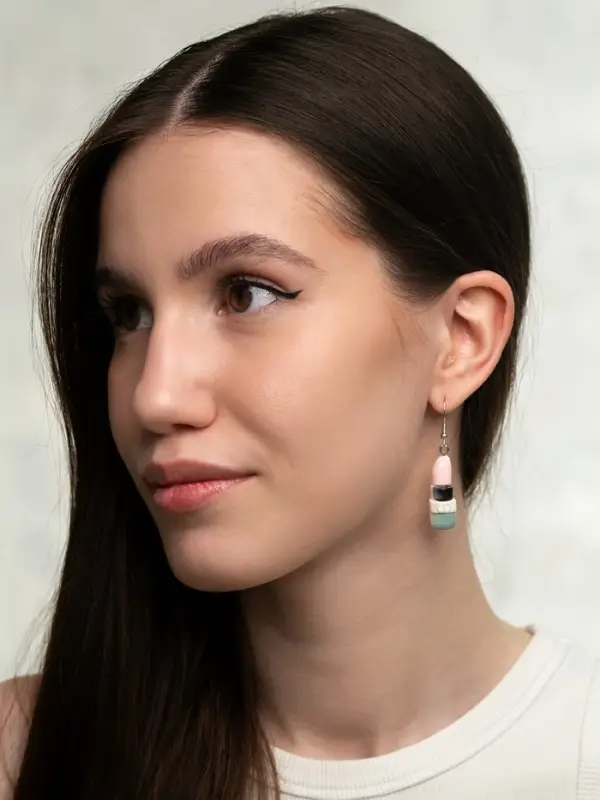 Серьги ассорти &laquo;Радость&raquo;, помада, цветные в серебре