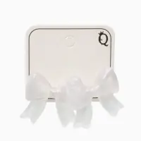 Серьги пластик "Бантик" перламутровый, цвет белый радужный