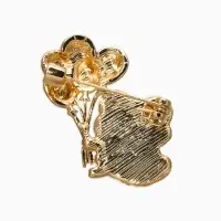 Брошь перламутровый "Лягушка" с шариками, цветная  в золоте