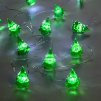 Гирлянда &laquo;Нить&raquo; 2 м, роса с насадками &laquo;Ёлочка&raquo;, IP20, серебристая нить, 20 LED, 2 режима, от батареек АА&times;2, свечение белое