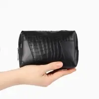 Косметичка ONE COLOR, на молнии, искусственная кожа, чёрная