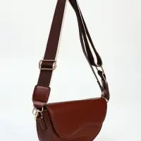 Сумка женская мессенджер на магните, 23&times;8&times;16 см, красно-коричневая