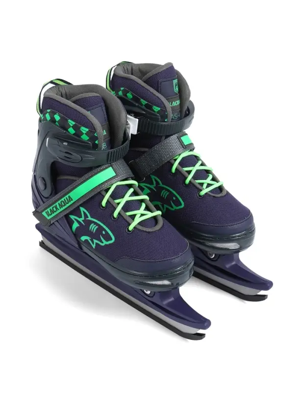 Коньки раздвижные BlackAqua, р. 35-38, для фитнеса, синие, зелёные Коньки раздвижные BlackAqua, р. 35-38, для фитнеса, синие, зелёные