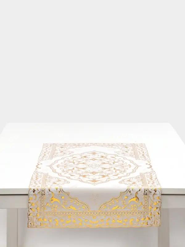 Дорожка сервировочная на стол &laquo;Восток&raquo;, ажурная, 84&times;40 см, ПВХ, золотая