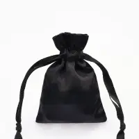 Набор подарочных мешочков 50шт. Атласных с лентой, 7*9см, цвет чёрный (7812484)