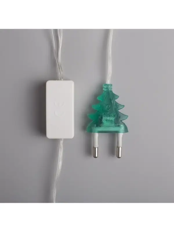 Гирлянда &laquo;Нить&raquo; 5 м с насадками &laquo;Сосульки граненые&raquo;, IP20, прозрачная нить, 20 LED, свечение мульти (RG/RB), мигание, 220 В