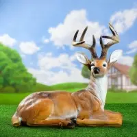 Садовая фигура из полистоуна &laquo;Олень лежит&raquo;, 50&times;25&times;55 см