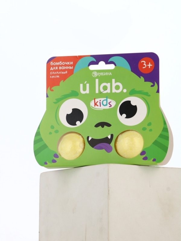 Бомбочки для ванны Бомбочки для ванны "Монстрики", 2 x 40 г, аромат банановый кексик