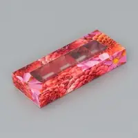 Коробка складная для 10 конфет &laquo;Цветочки&raquo;, 9.8&times;22&times;3.5 см