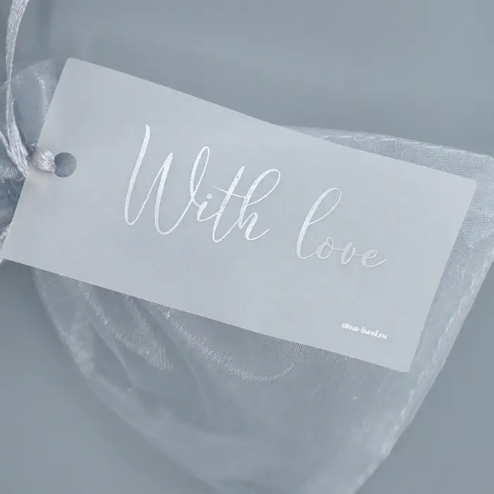 Мешочек подарочный органза серебро «От души», с шильдиком, 10 х 12 см +/- 1.5 см Мешочек подарочный органза серебро «От души», с шильдиком, 10 х 12 см +/- 1.5 см