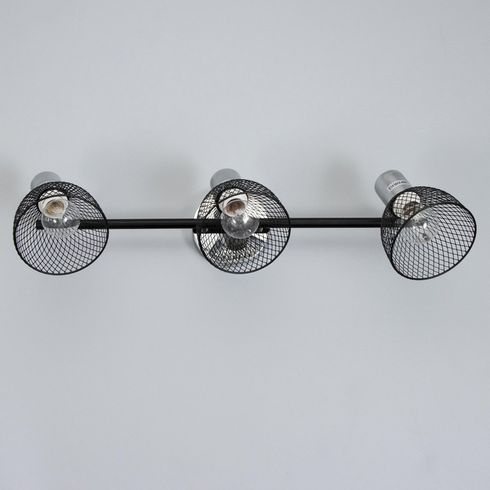 Светильник Светильник "Мэдока" 3х60Вт Е14 черный/хром 57х10х19,5см