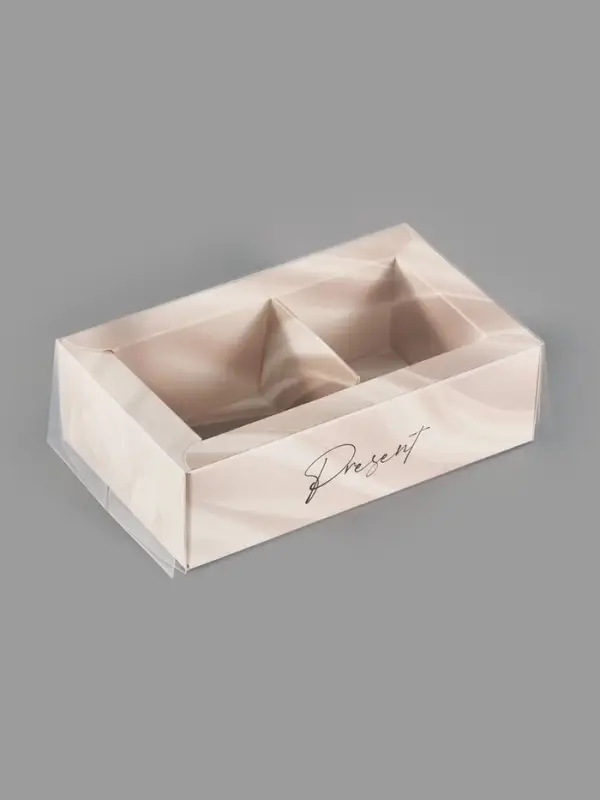 Коробка для 2 конфет с ячейками &laquo;Классика&raquo;, 10&times;6&times;3 см