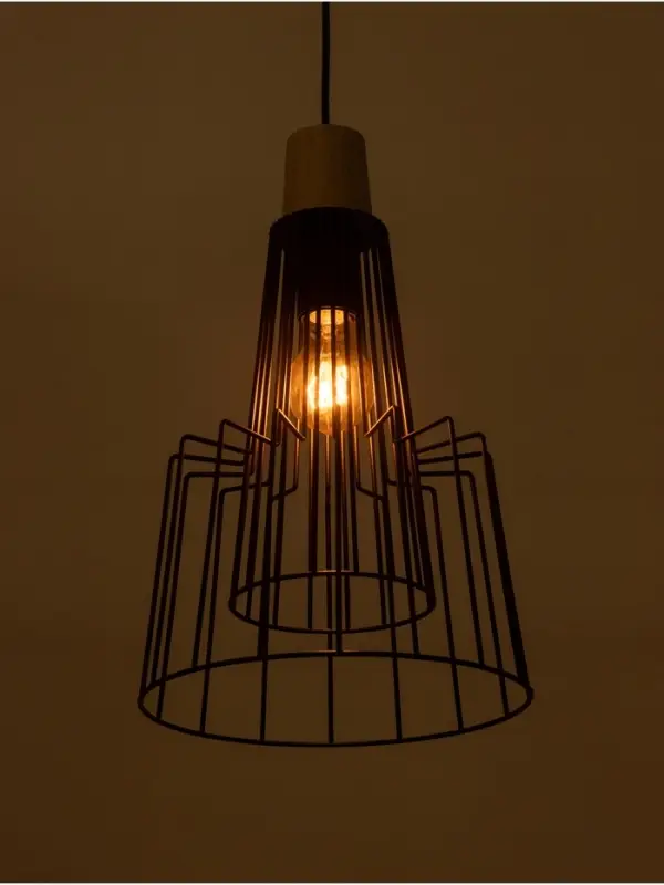 Светильник потолочный BayerLux &laquo;Крит&raquo;, 1&times;40 Вт, Е27, черный/коричневый, 25&times;25&times;37(137)см