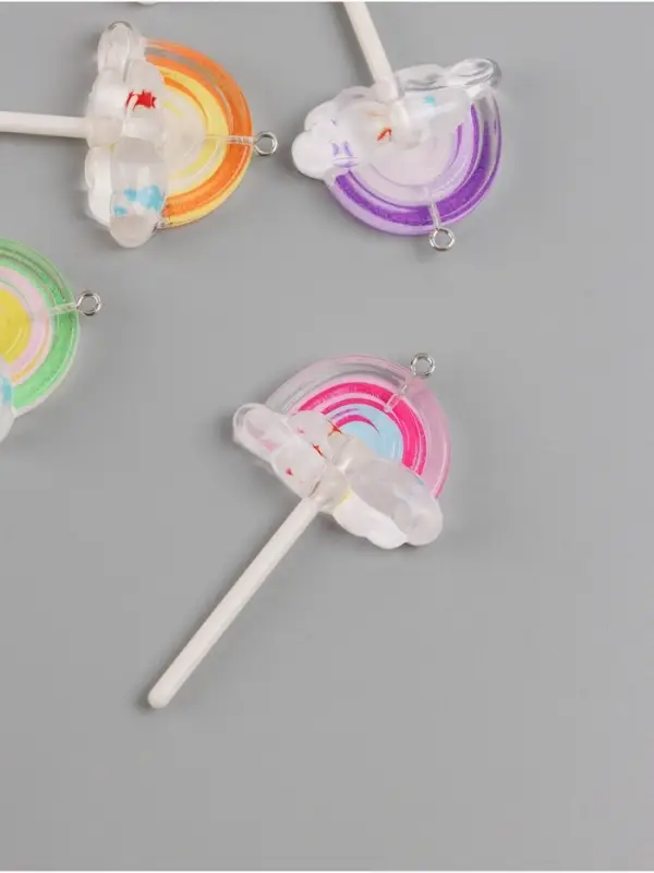 Подвеска для творчества акрил Подвеска для творчества акрил "Радуга и тучки" МИКС 6х3,5х1 см