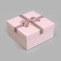Набор коробок 3 в 1 квадрат 19х19х9,8/17х17х8/15х15х6,5 см, цвет розовый
