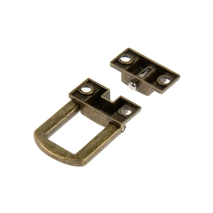 Замок-защелка на ящик ZM01, 2.5&times;2 см, цвет бронза, 4 шт.