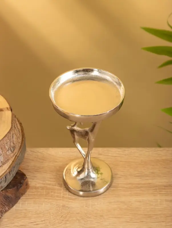 Подсвечник  Подсвечник "Олененок" 10х10х17 см, алюминий, серебряный