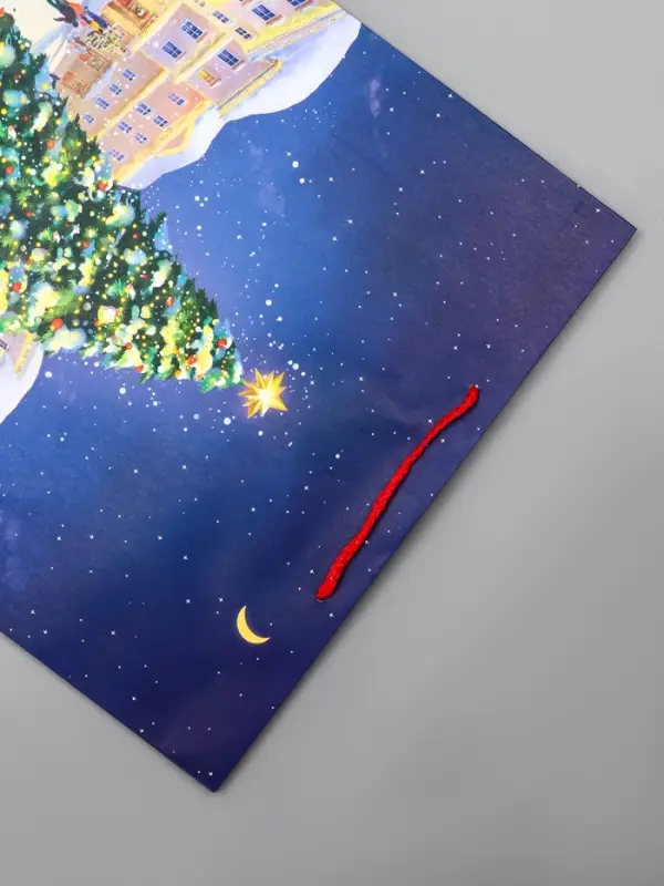 Пакет подарочный новогодний ламинированный, «Новогодний каток» , 33×10×42.5 см