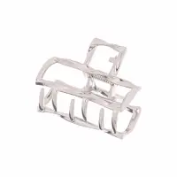 Крабик для волос &laquo;Сабина&raquo;, прямой, 4 см, серебристый