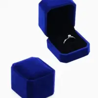Футляр под кольцо, серьги &laquo;Геометрия&raquo;, бархатный, 5&times;5.5&times;4 см, синий