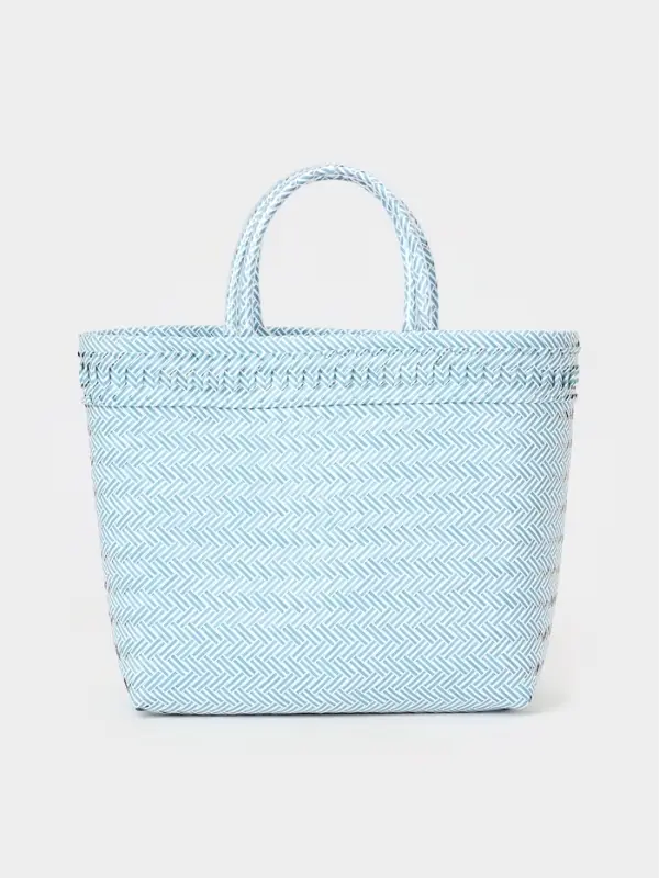 Сумка плетёная, 30&times;15&times;35 см, пластик, бело-голубая