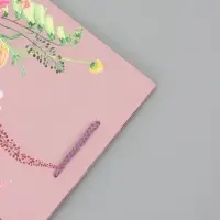 Пакет подарочный ламинированный, "Цветочный узор" 18 х 22,3 х 10 см