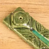 Подставка под благовония &laquo;Орнамент&raquo;, 15.5&times;4&times;1 см, керамика, зелёная